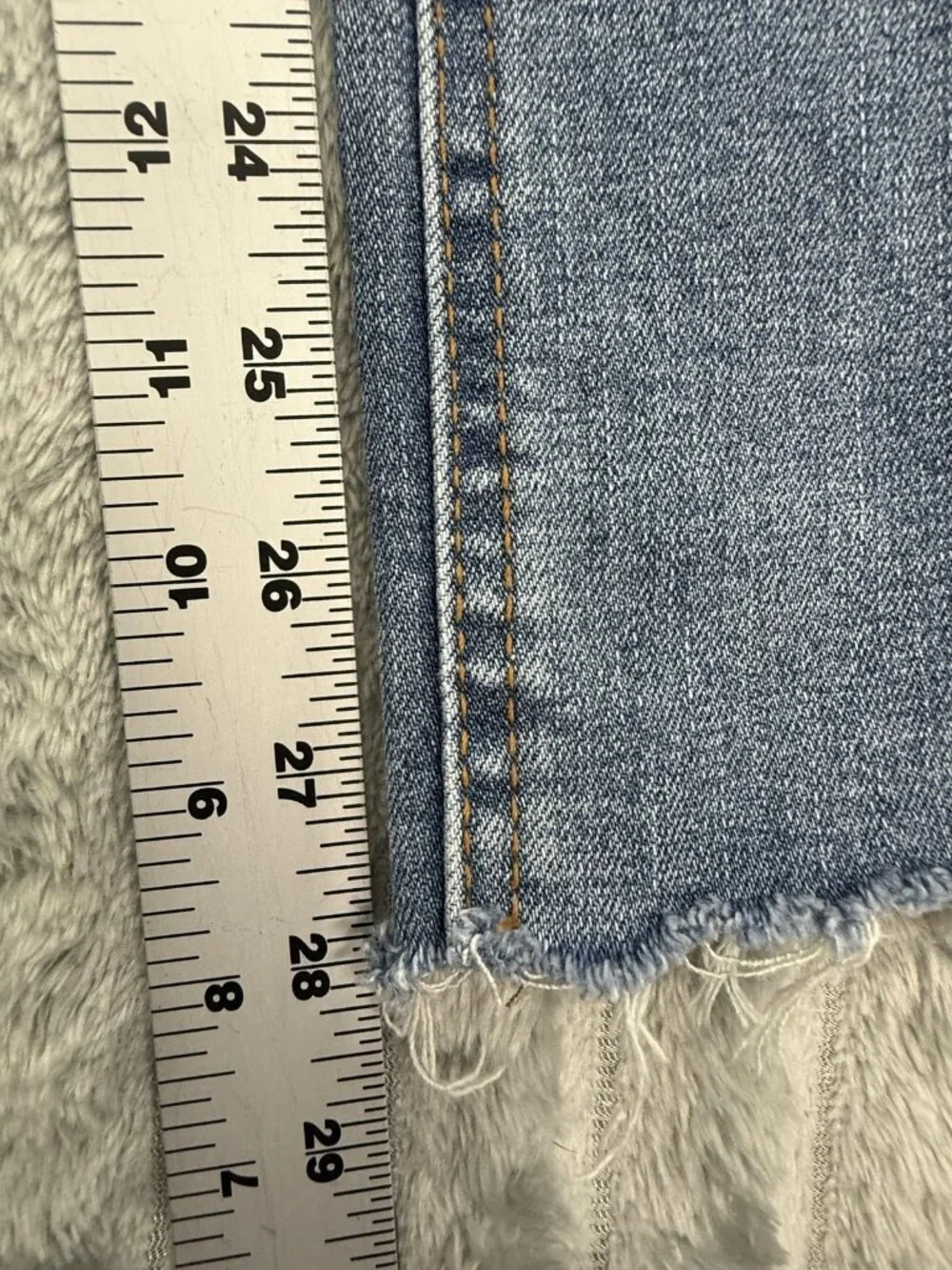 OAT New York Wide Leg High Rise Jeans Womens 10 Blue Boho Raw Hem Stretch Denim - Picture 5 of 9